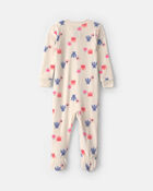 Toute-petit fille - Pyjama ajust&eacute; 1 pi&egrave;ce &agrave; pieds en DreamPlush &agrave; motif monstre &ndash; Cr&egrave;me, image 2 sur 4 diapositives