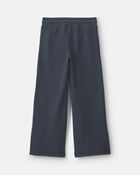 Girls Fleece Wide-Leg Active Pants - Navy Blue, image 2 of 4 slides