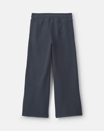 Girls Fleece Wide-Leg Active Pants - Navy Blue, 