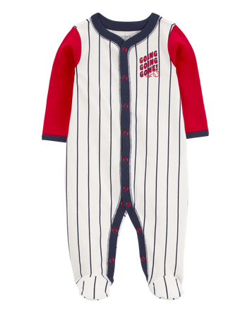 Baby Baseball Snap-Up Cotton Sleeper, 