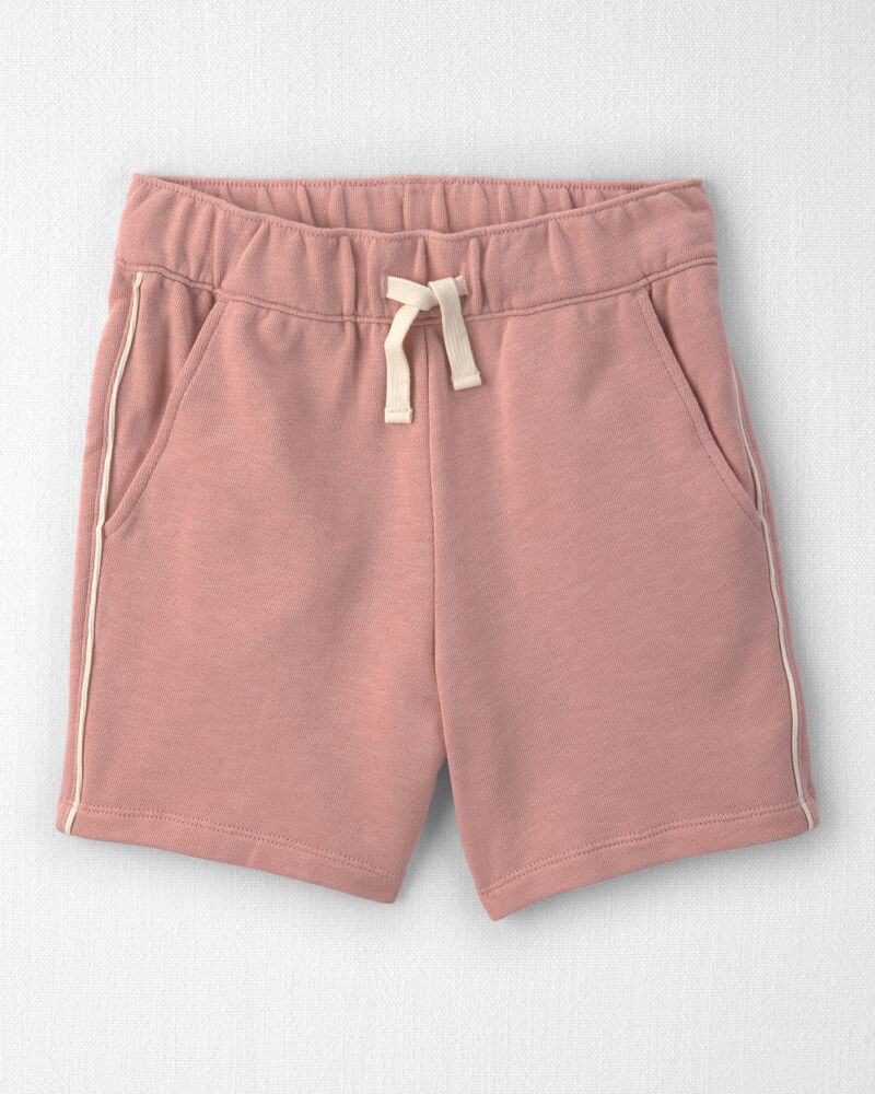 Girls 2-Piece Organic Cotton Pullover & Short Set in Pink, image 2 of 5 slides