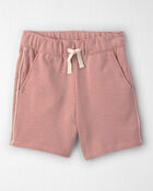 Girls 2-Piece Organic Cotton Pullover & Short Set in Pink, image 2 of 5 slides