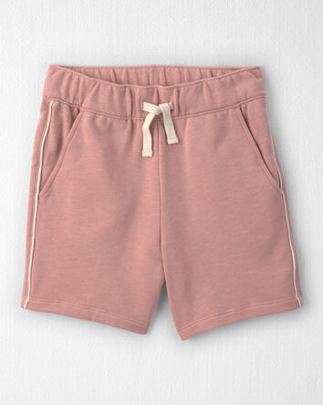 Girls 2-Piece Organic Cotton Pullover & Short Set in Pink, 