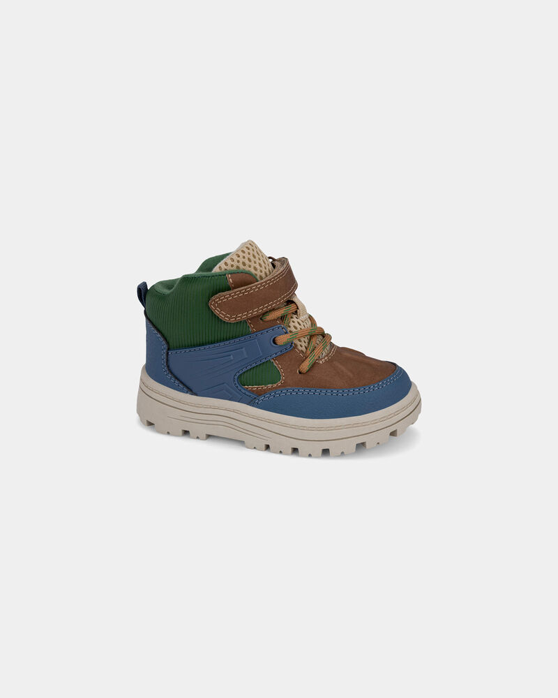 Tout-petit gar&ccedil;on - Bottes &agrave; tige haute aux couleurs contrast&eacute;es - Bleu/Brun/Vert, image 1 sur 5 diapositives