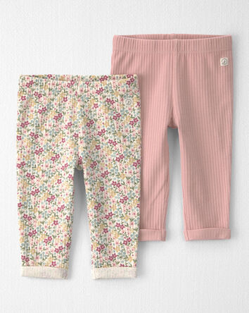 Baby Girl 2-Pack Organic Cotton Leggings, 