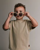 Toddler Stripe Sunglasses - Cream/Beige, image 1 of 6 slides