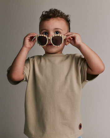 Tout-petit - Lunettes de soleil &agrave; rayures - Cr&egrave;me/Beige, 