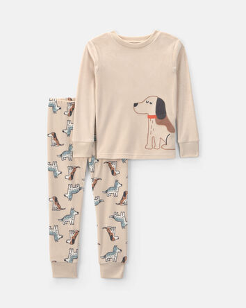 Tout-petit gar&ccedil;on - Pyjama ajust&eacute; 2 pi&egrave;ces en DreamPlush &agrave; motif chien &ndash; Beige, 