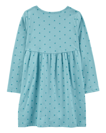 Kid Heart Long-Sleeve Jersey Dress, 