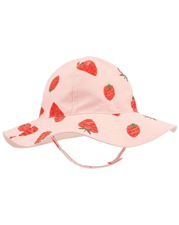 Chapeau cloche réversible à motif de fraise, 