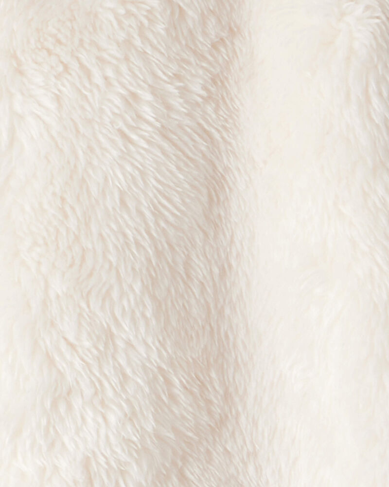 Bébé - Combinaison à manches longues et capuchon en sherpa - Blanc, image 3 sur 3 diapositives