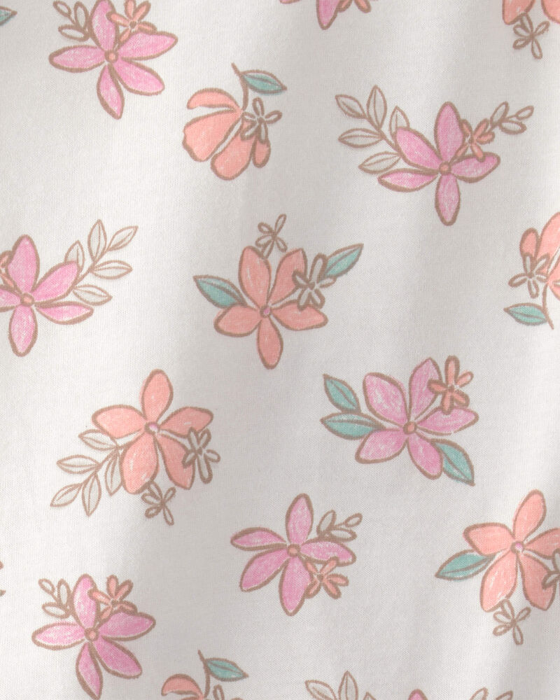 Baby Girl 2-Piece Floral Short-Sleeve Bodysuit & Short Set - Pink/White, image 3 of 4 slides