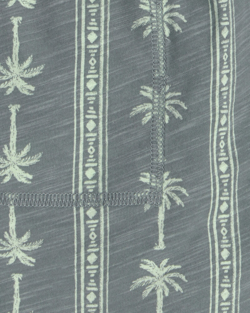 Boys Palm Tree Knit Shorts - Grey/Green, image 3 of 4 slides