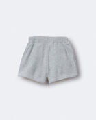Toddler Waffle Knit Dolphin-Hem Short - Heather Grey, image 5 of 6 slides