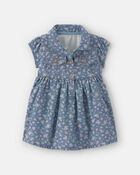 Baby Girl Floral Chambray Dress, image 1 of 5 slides