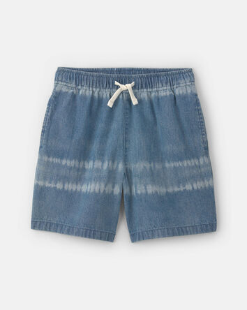 Gar&ccedil;ons - Short en denim teint sur n&oelig;uds - D&eacute;lav&eacute; moyen, 
