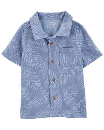 Palm Tree Button-Front Shirt, 