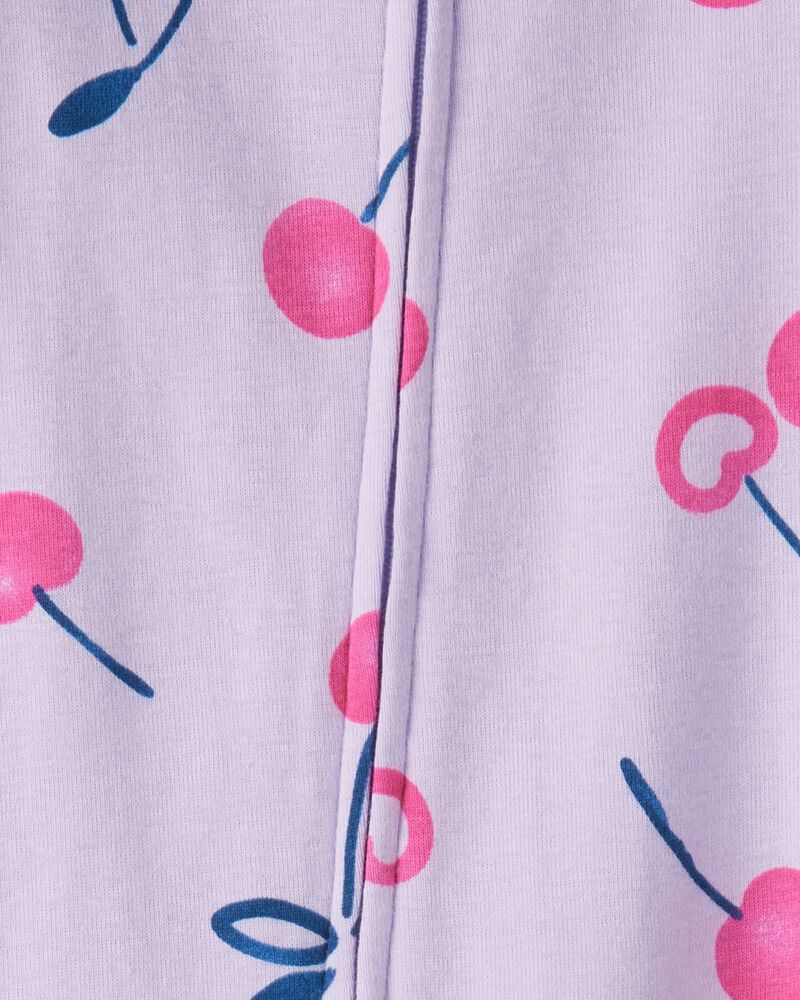 Toddler Girl Cherry 100% Cotton Snug Fit 1-Piece Pyjamass - Purple, image 2 of 3 slides