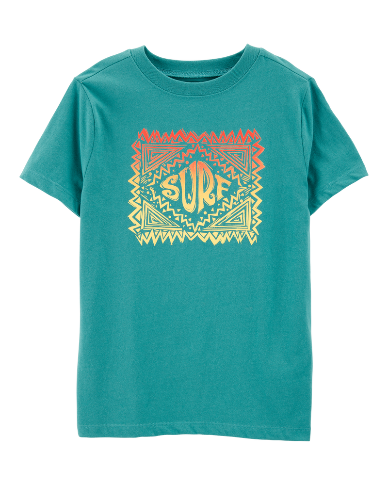 Kid Surf Graphic Tee - Turquoise, image 1 of 3 slides