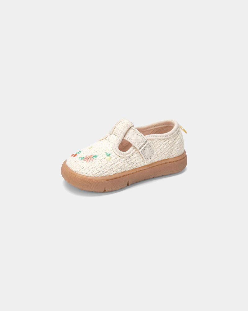 Baby Girl Every Step&reg; First Walker Floral Casual Shoes - Khaki, image 6 of 6 slides