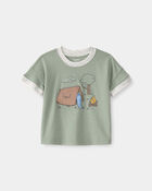 B&eacute;b&eacute; gar&ccedil;on - T-shirt &agrave; imprim&eacute; dinosaure en camping - Vert, image 1 sur 4 diapositives