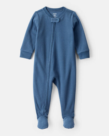 Tout-petit gar&ccedil;on - Pyjama une pi&egrave;ce ajust&eacute; en molleton &agrave; manches longues - Bleu, 