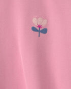 Girls Flower Long-Sleeve Top - Pink, image 2 of 3 slides