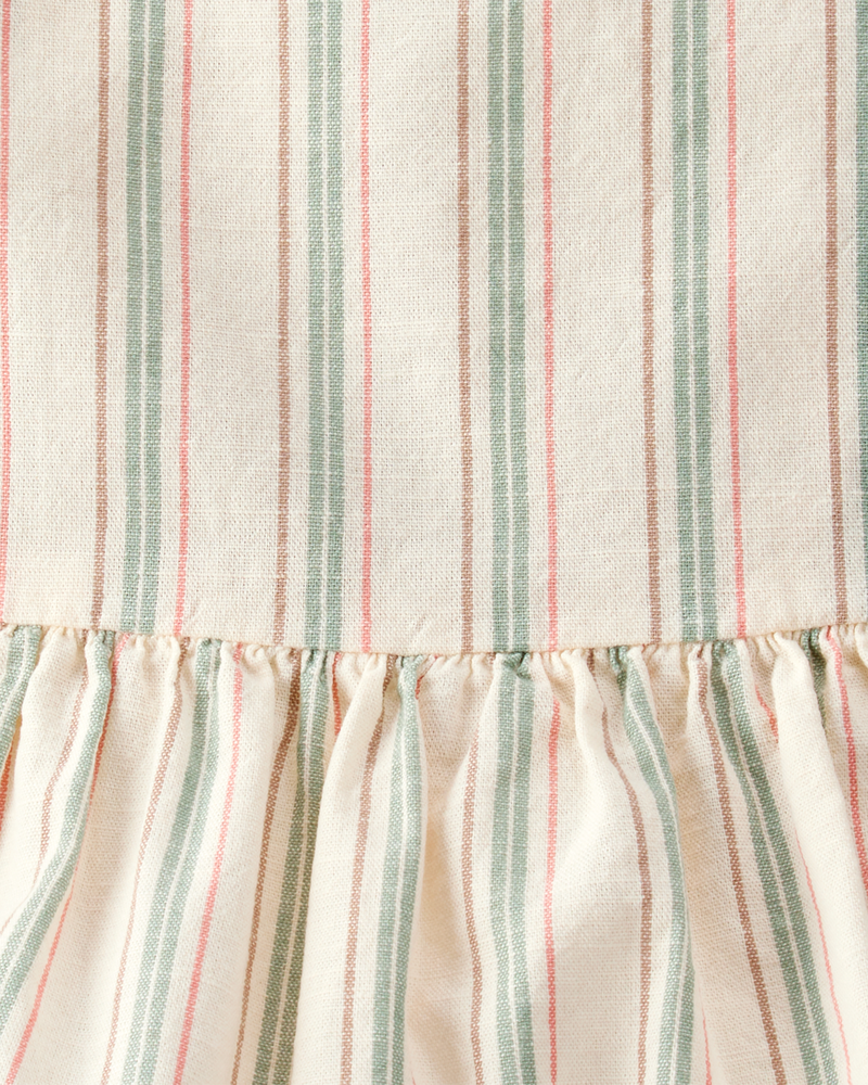 Baby Linen Striped Sunsuit Made with Organic Cotton, image 3 of 5 slides