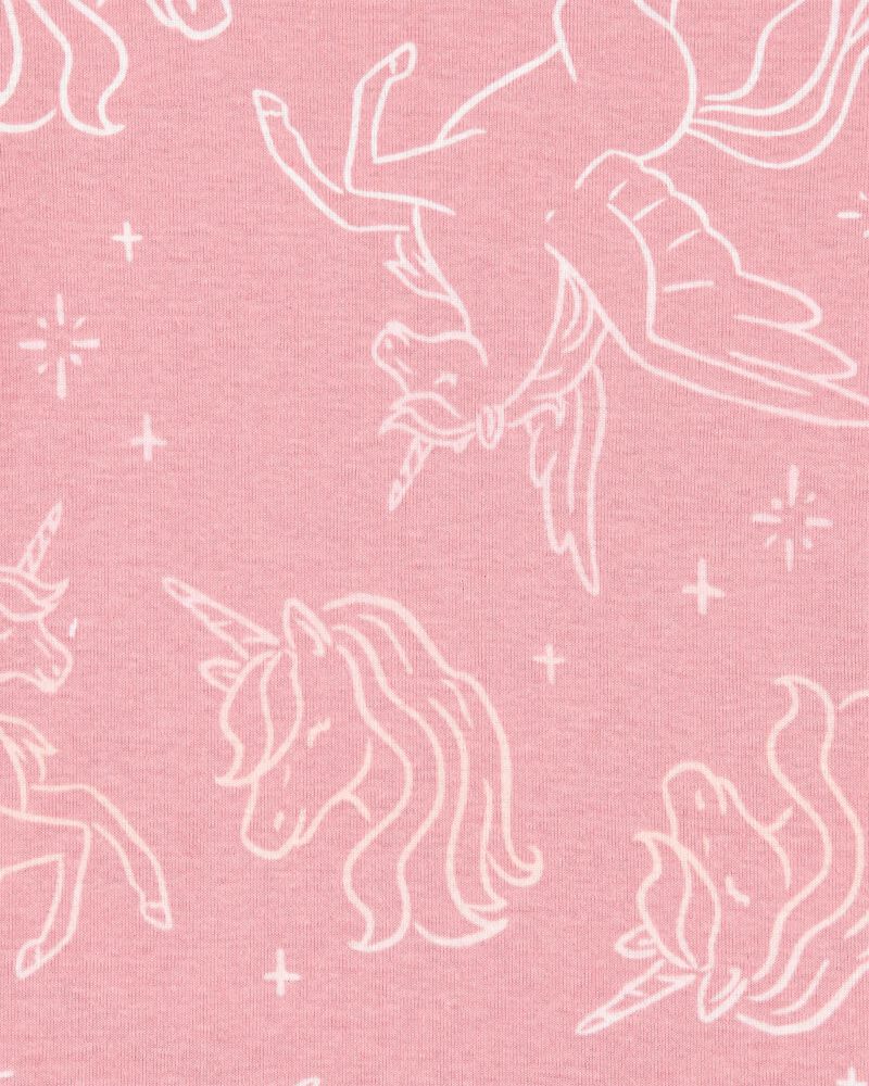 Kid 4-Piece Unicorn Cotton Pyjamas, image 3 of 4 slides
