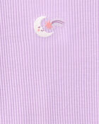 Girls Moon Rib Loose Fit 2-Piece Pyjama Set - Purple, image 4 of 5 slides