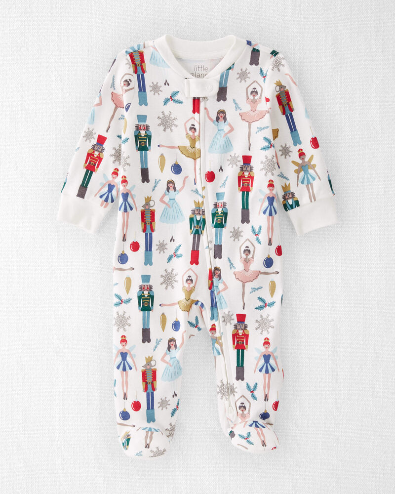 Baby Organic Cotton Holiday Nutcracker Sleep & Play pyjamas, image 1 of 4 slides