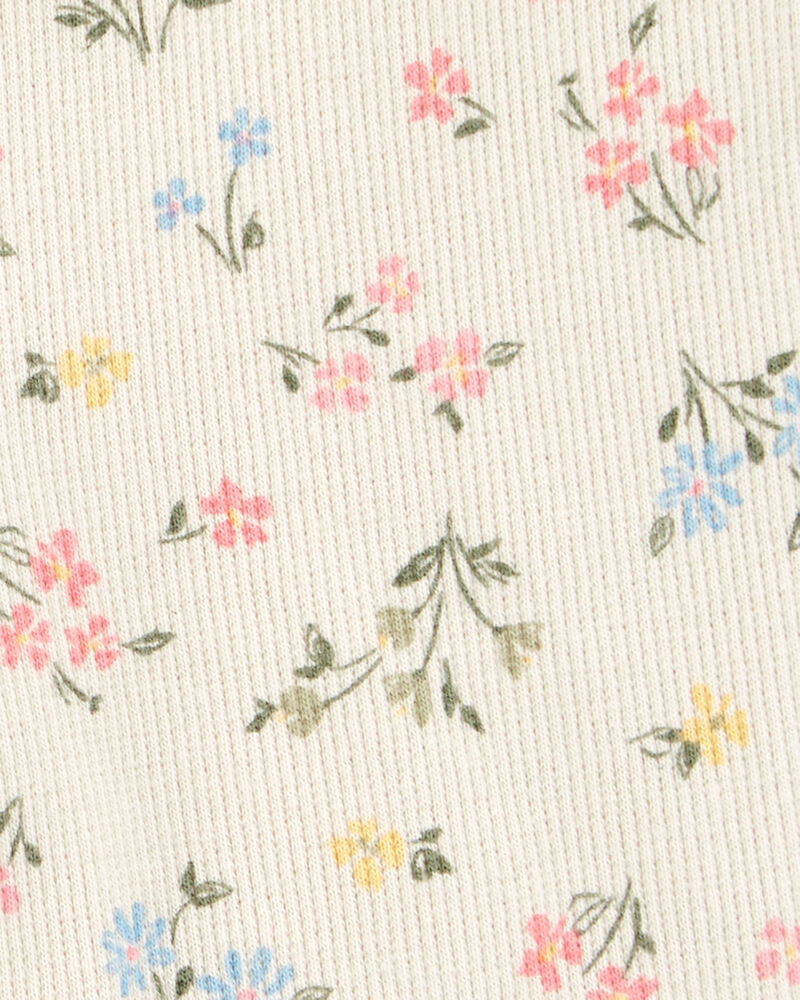 Baby Floral Pull-On Pants - Ivory, image 3 of 4 slides