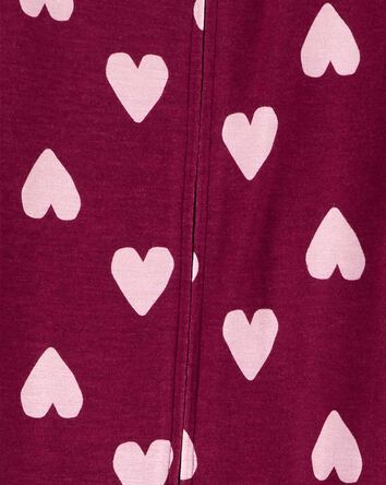 1-Piece PurelySoft Heart Print Sleeper Pyjamas, 