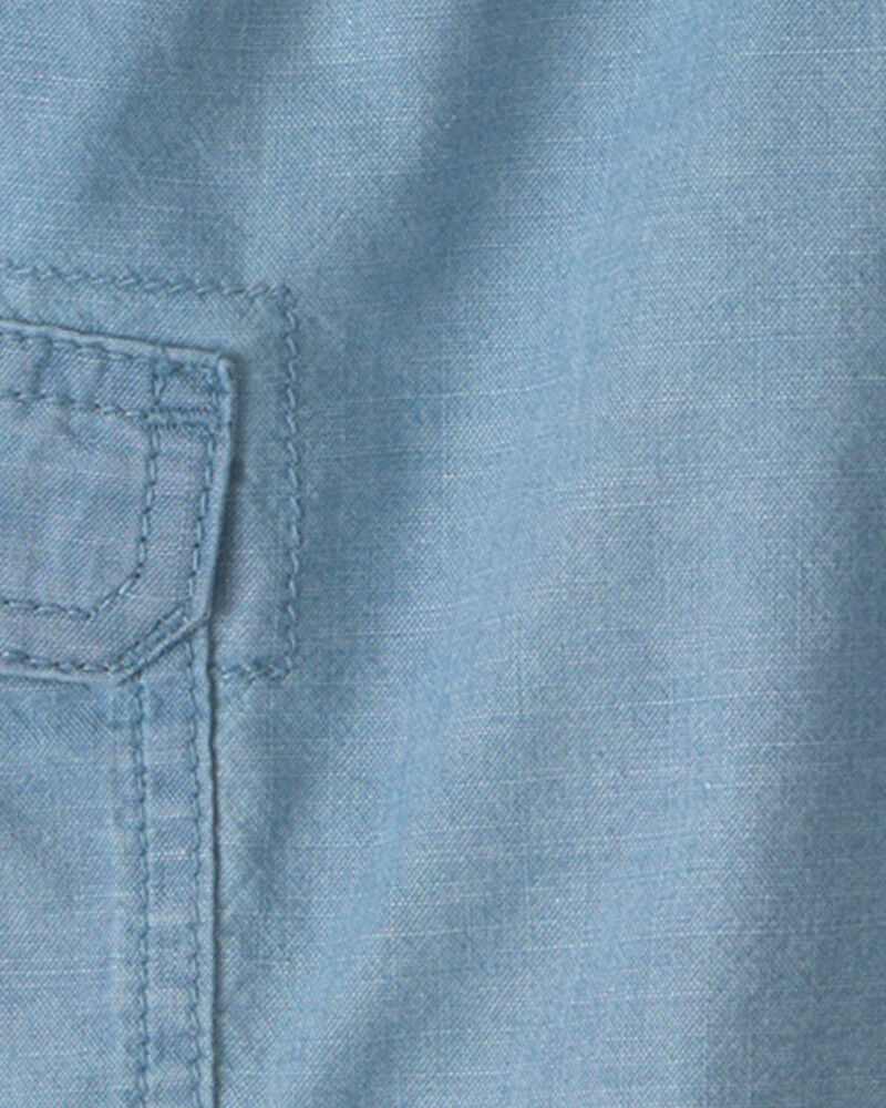 Gar&ccedil;ons - Short cargo en chambray - Bleu, image 4 sur 4 diapositives
