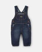 Baby Boy Denim Overalls - Dark Wash, image 1 of 6 slides
