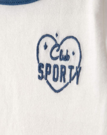 Baby Girl 'Club Sporty' Top - Ivory, 