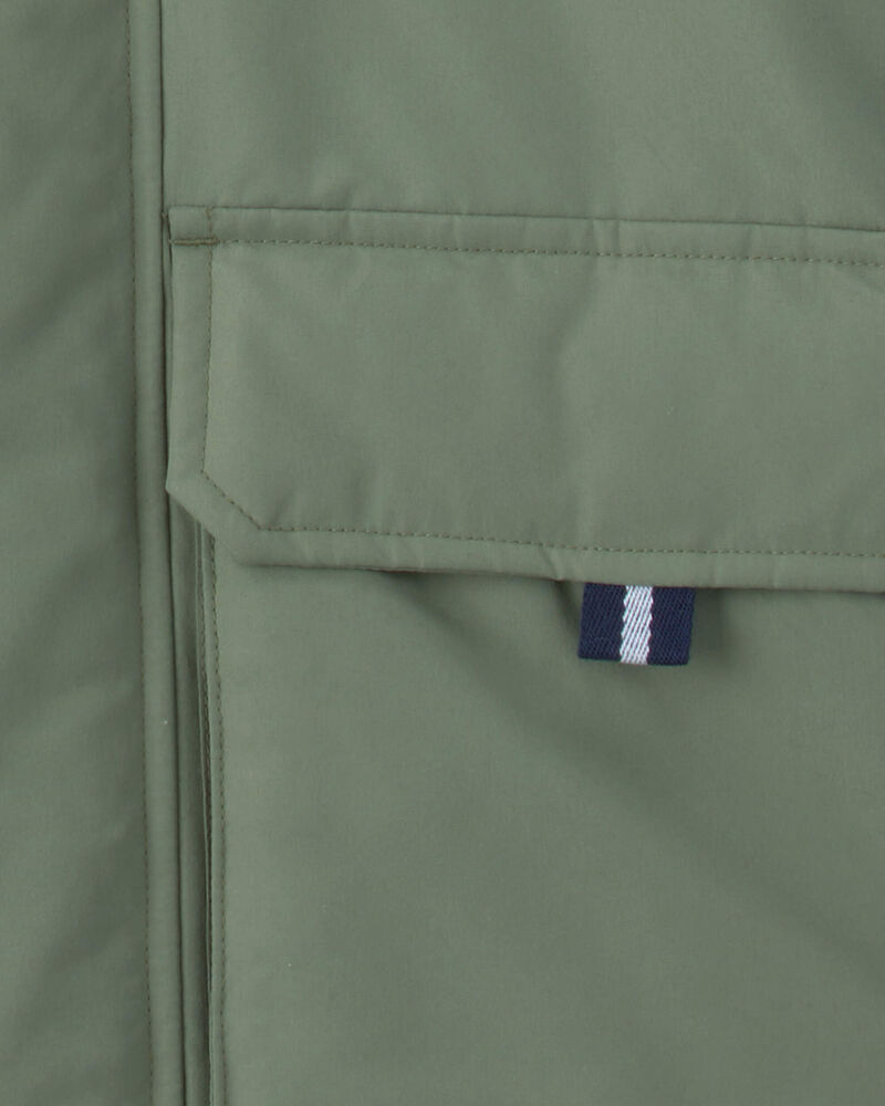 Boys Hooded Midweight Jacket - Green, image 3 of 3 slides