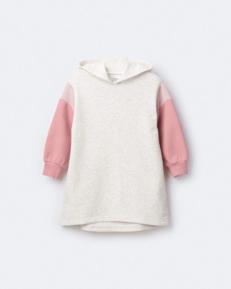 Toddler Girl Colourblock Long-Sleeve Hooded Sweatshirt Dress - Light Heather Grey, image 6 of 7 slides