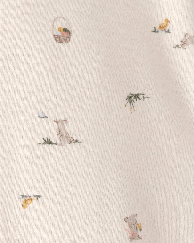 Baby Easter Bunny 100% Cotton Snug Fit 1-Piece Pyjama - Cream, image 4 of 5 slides