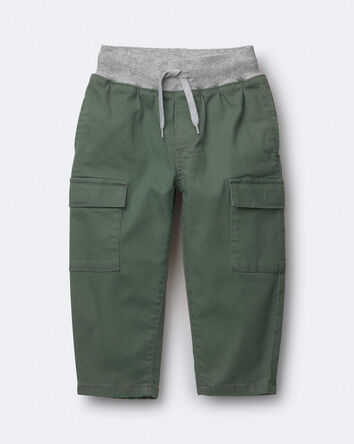 Toddler Boy Cargo Pant - Olive/Heather Grey, 