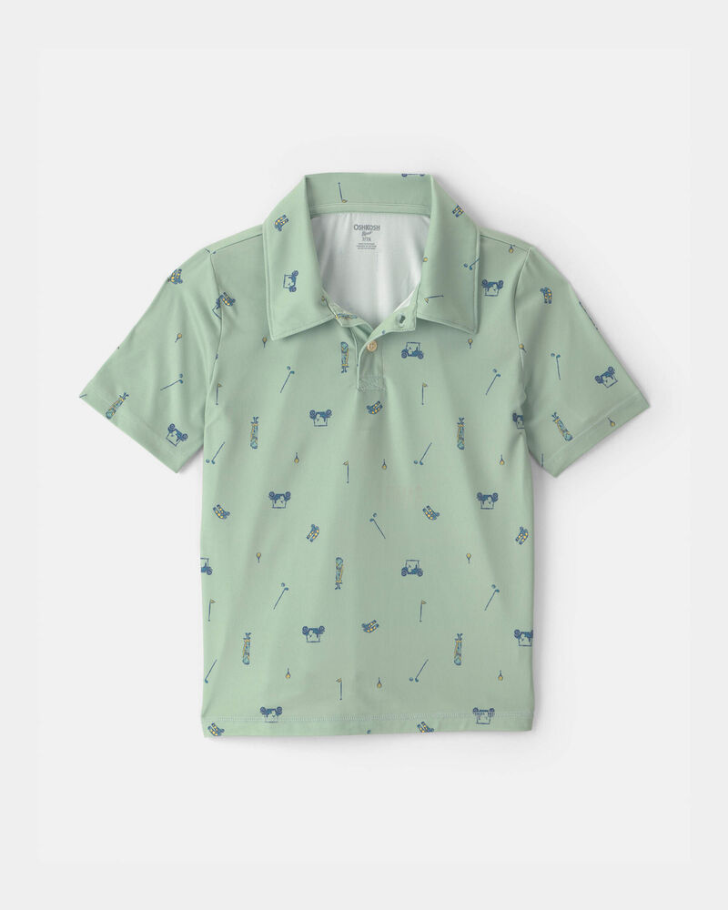Boys Golf Active Polo Shirt - Green, image 1 of 3 slides
