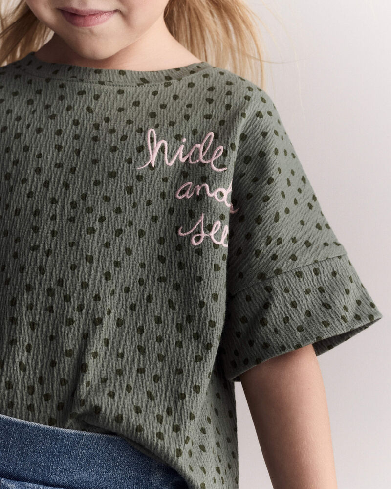 Tout-petit fille - T-shirt &agrave; coupe asym&eacute;trique &laquo;Hide and Seek&raquo; - Vert olive, image 3 sur 6 diapositives