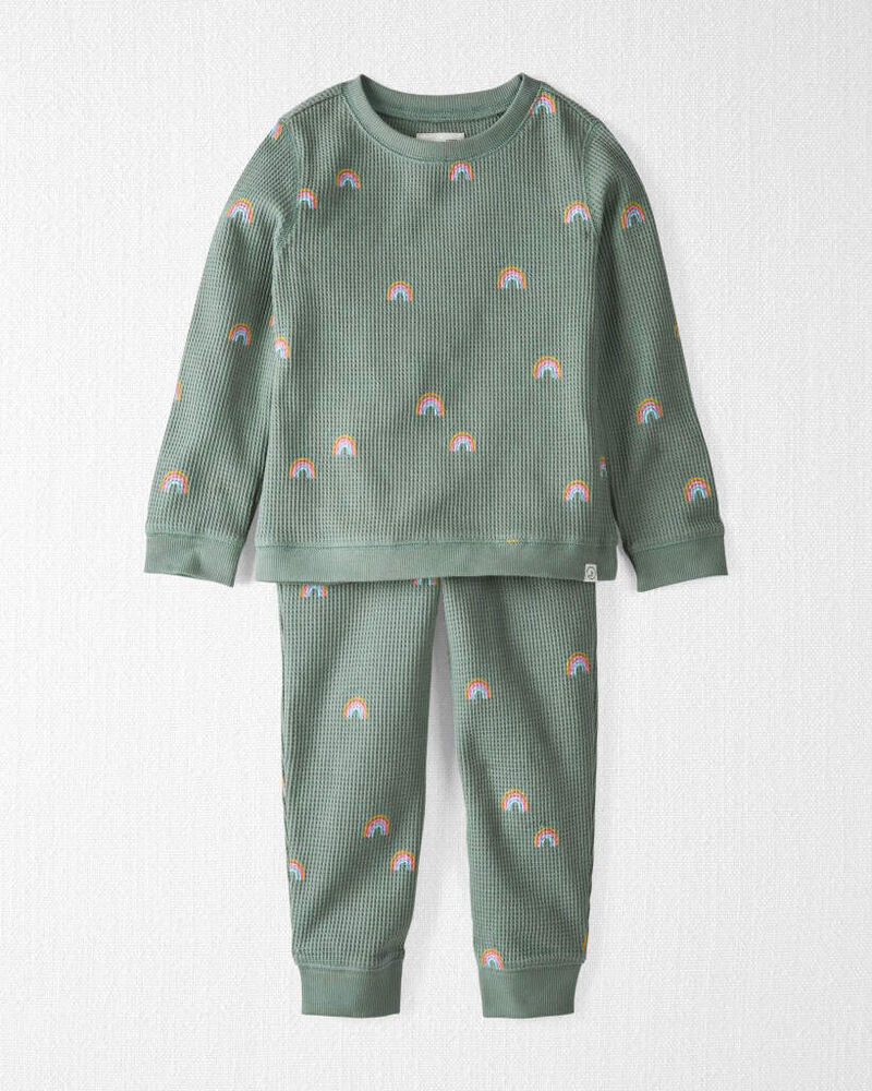 Toddler 2-Piece Organic Cotton Waffle Knit Top & Pant Set, image 1 of 4 slides