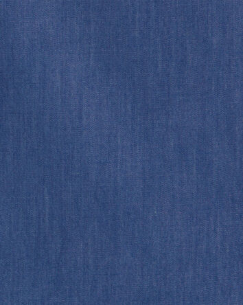 Girls 2-Piece Scallop Chambray Top & Short Set - Blue, 