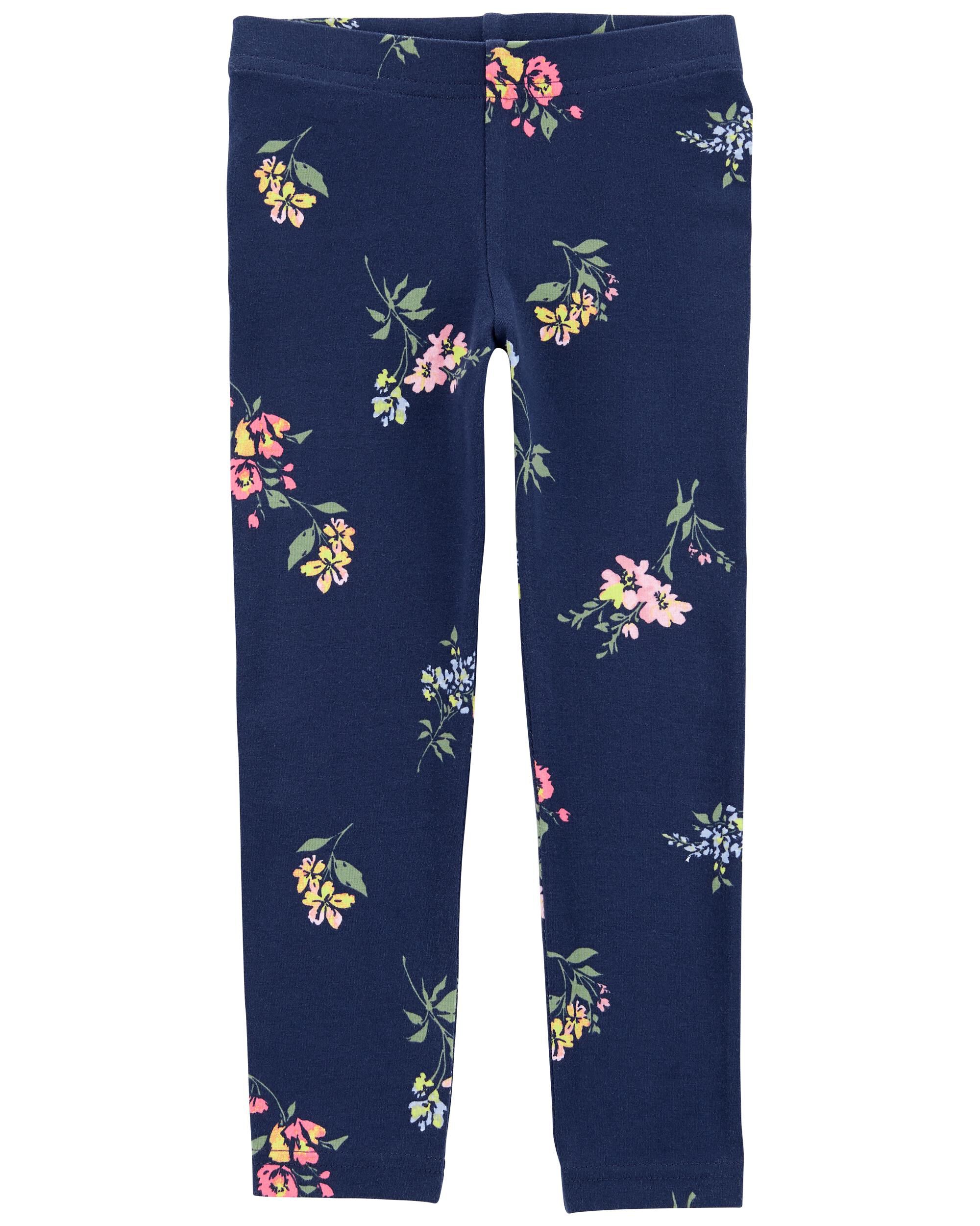 Navy floral leggings store