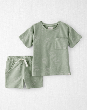 Toddler 2-Piece Turtles-Print Set Made with Organic Cotton, 