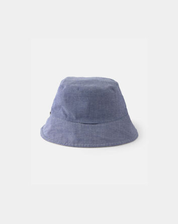 Baby Boy Boy Reversible Bucket Hat- Khaki/Blue , 