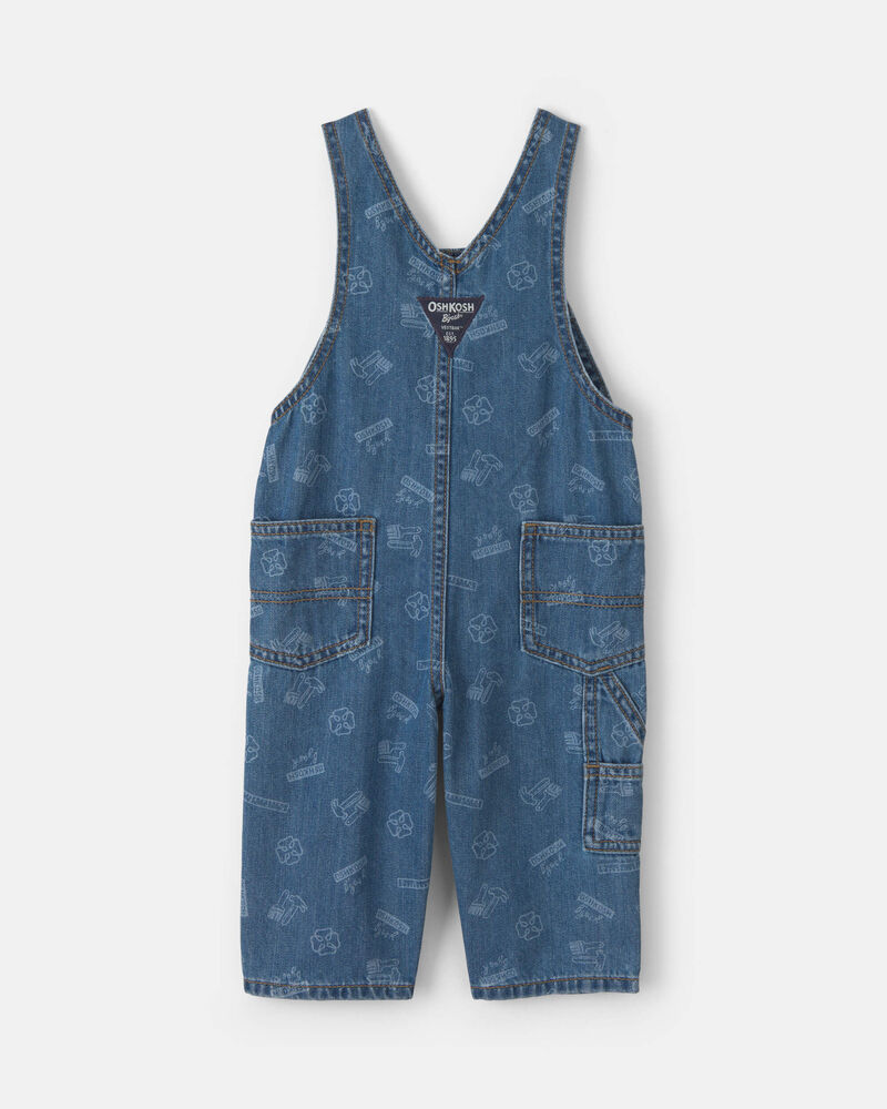Baby Logo Denim Overalls - Light Wash, image 2 of 4 slides