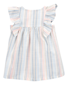 Baby Striped Flutter Sleeves Dress, image 2 of 5 slides