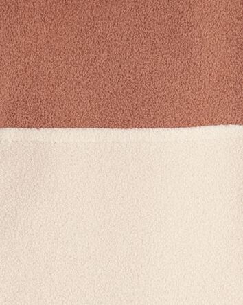 Boys Colour Block Microfleece Quarter-Zip Pullover - Tan, 